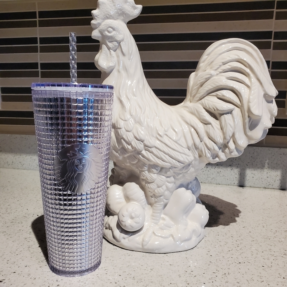2020 Starbucks Holiday Silver Disco Ball Tumbler Venti Cold Cup Lid Straw New